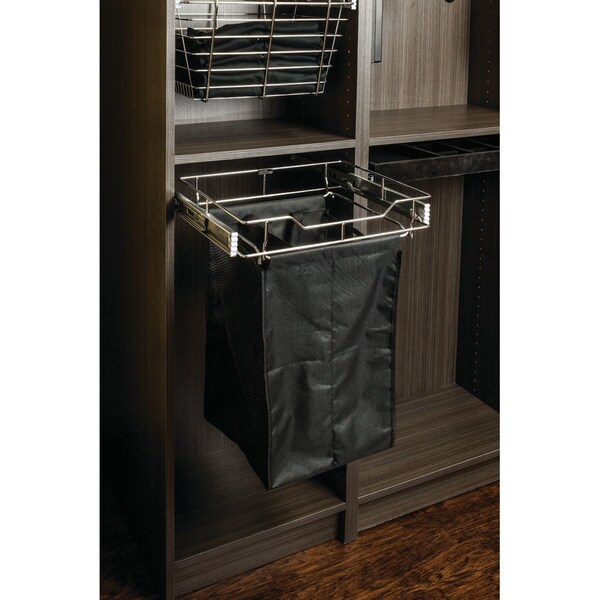 Chrome 18 Deep Pullout Canvas Hamper With Removable Laundry Bag